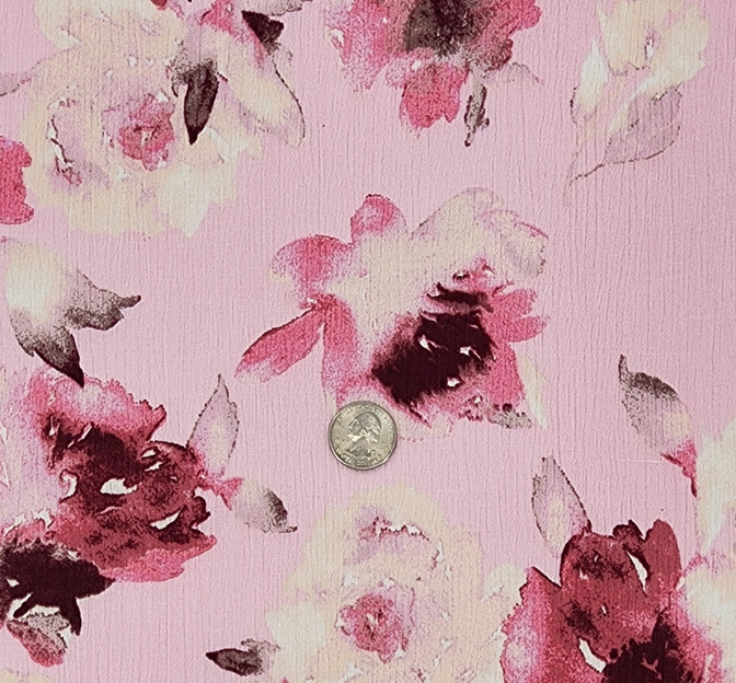 Rayon Crinkle 1D1498 Rayon Fabric - Dusty Pink, Crinkle Texture, 50/52" Width (1 Yard)