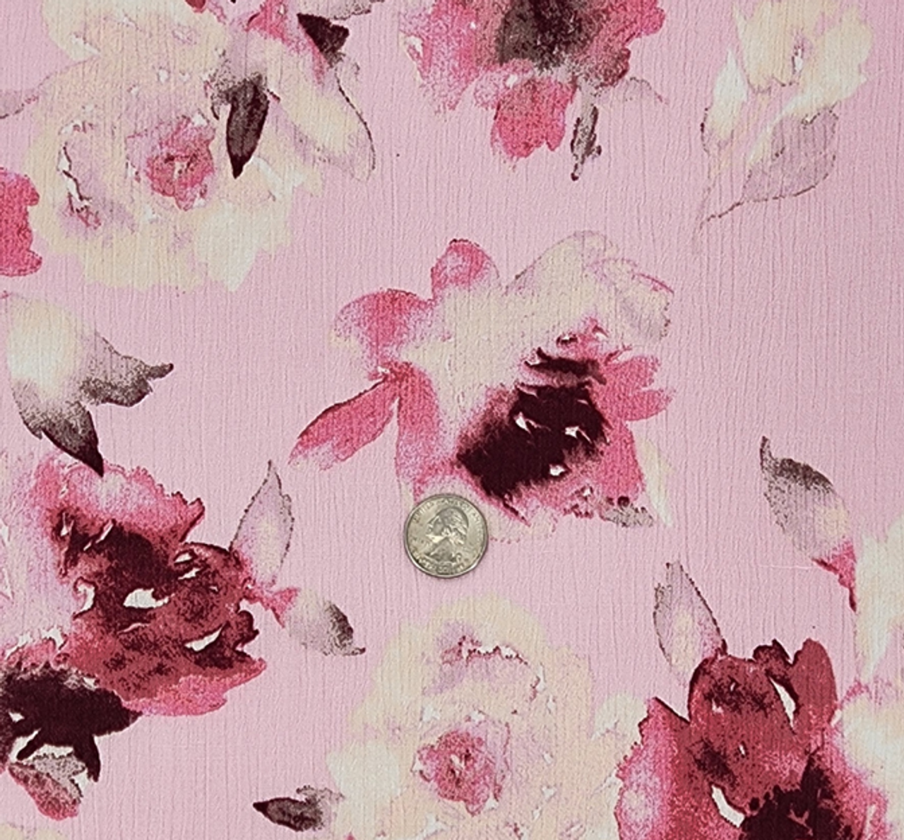 1 Yard Dusty Pink 100% Rayon Crinkle Fabric 50/52" Wide Lightweight Crepon