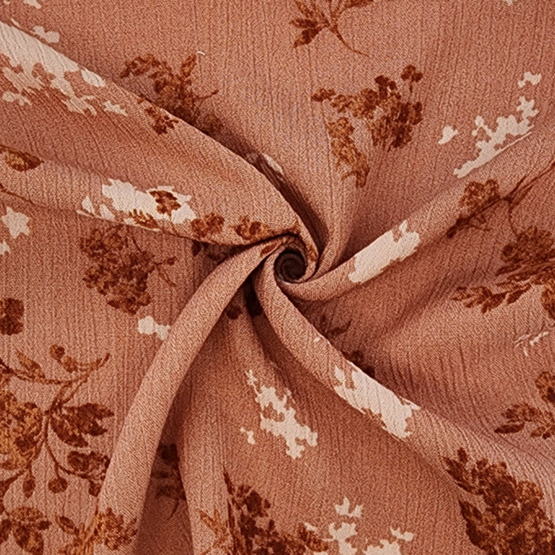 1 yard Coral Pink Rayon Crepon Fabric Lightweight Crinkle Apparel Fabric 50/52" Wide
