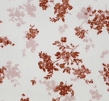 Rayon Crinkle 1D1529 100 Percent Rayon Fabric - Ivory/Orange Crinkle Texture, 50/52" Width