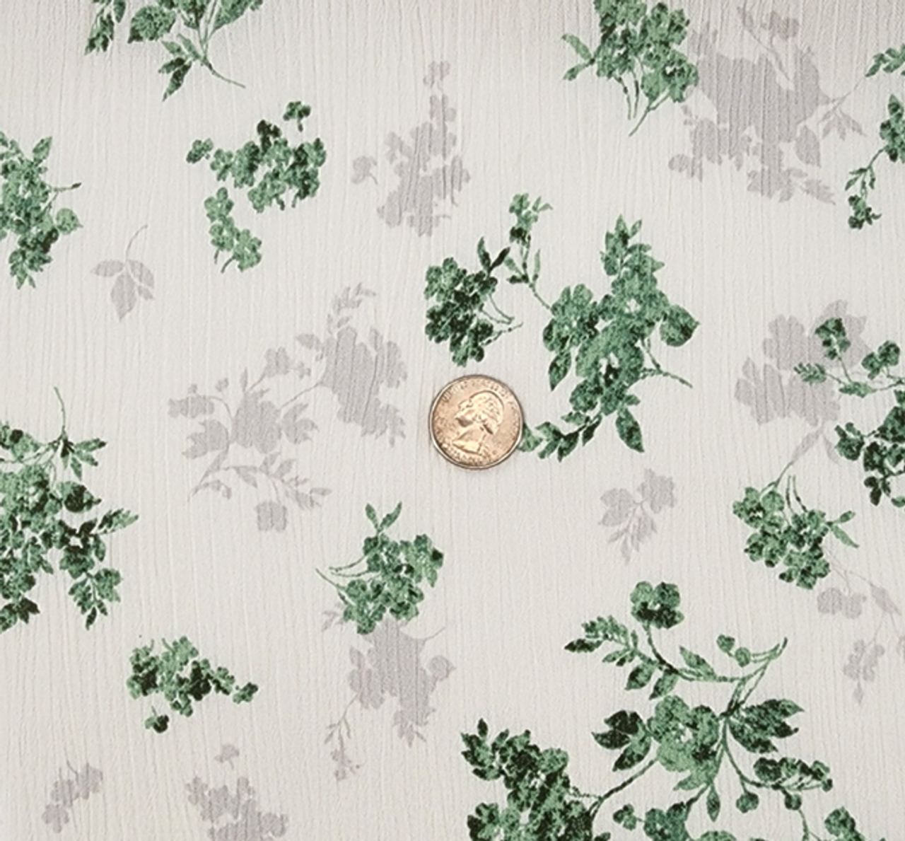 1 Yard Rayon Crinkle Ivory Green Fabric Lightweight 50/52" Woven Apparel Fabric