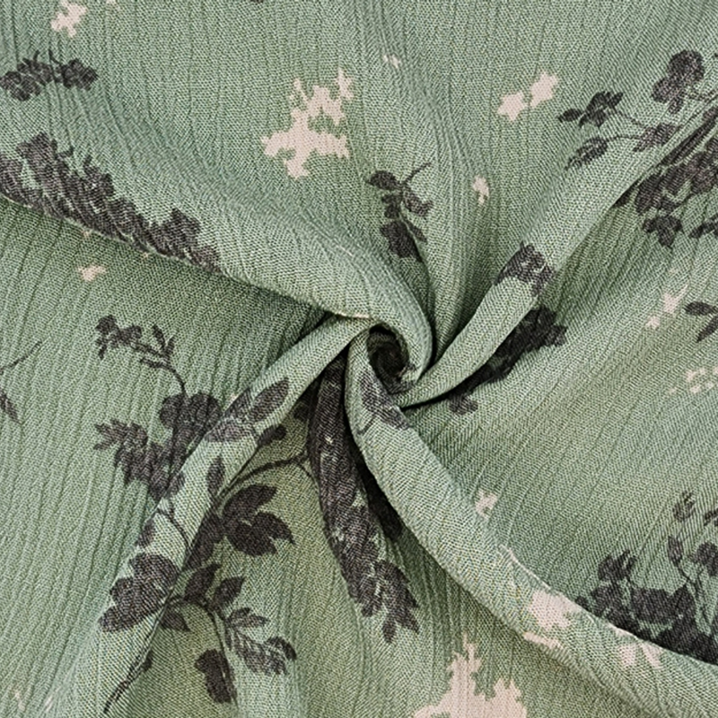 1 Yard Laurel Green Rayon Crinkle Fabric Soft Textured Woven Apparel Fabric 50/52 Inch Width