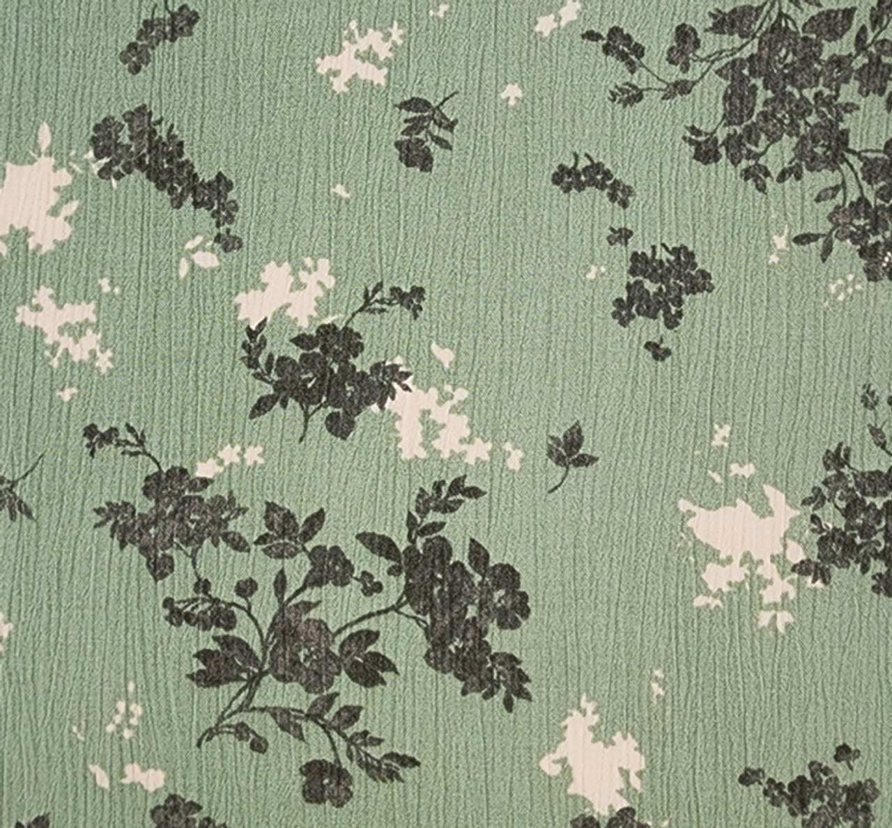 1 Yard Laurel Green 100% Rayon Crinkle Fabric 50/52" Wide Lightweight Textured Apparel