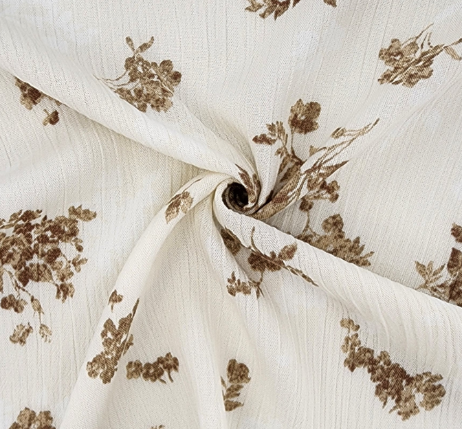 Rayon Crinkle 1D1529 Rayon Fabric - Taupe Crinkle Texture, 50/52" Width (1 Yard)