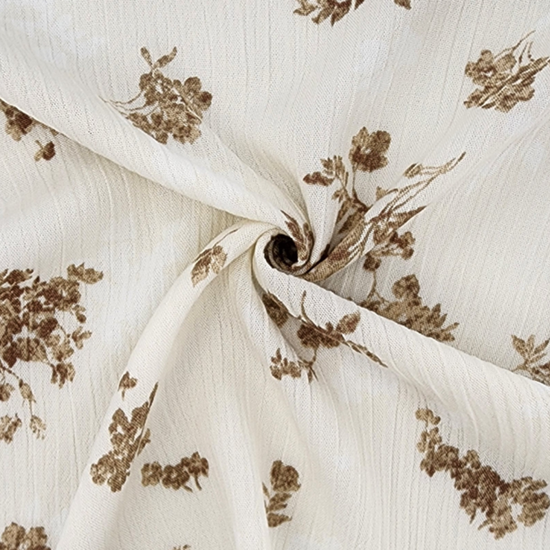 1 Yard Taupe Textured Rayon Crepon Fabric Breathable Rayon Lightweight Apparel Textile 50/52 Inch wide