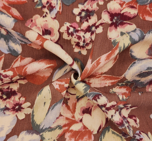 Rayon Crinkle 1D1533 100 Percent Rayon Fabric - Clay/Mauve, Crinkled Texture, 50/52" Width