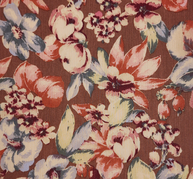 Rayon Crinkle 1D1533 100 Percent Rayon Fabric - Clay/Mauve, Crinkled Texture, 50/52" Width