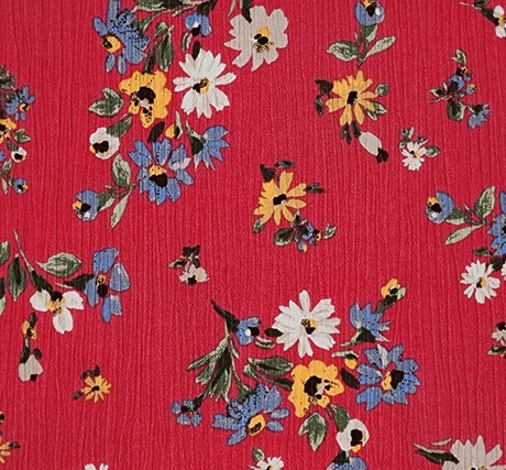Rayon Crinkle 1D1583 Teaberry Rayon Fabric - Teaberry Crinkle Texture, 50/52" Width (1 Yard)