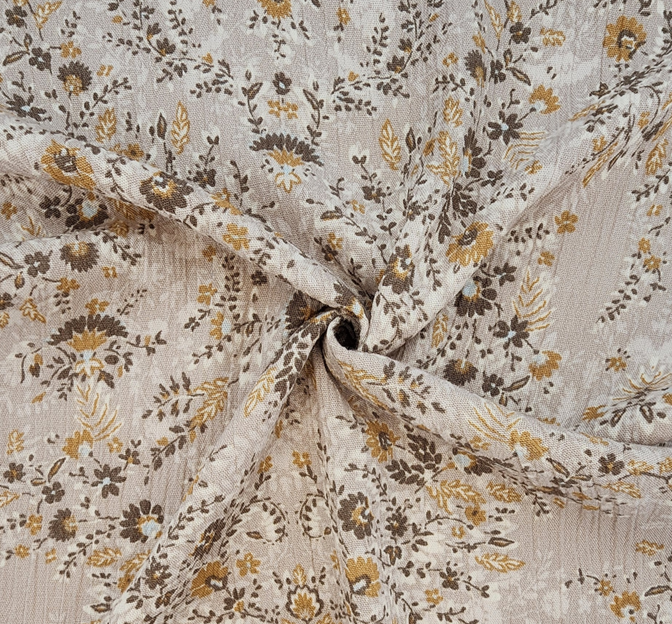 Rayon Crinkle 1D1631 Rayon Fabric - Cement, Crinkle Texture, 50/52" Width