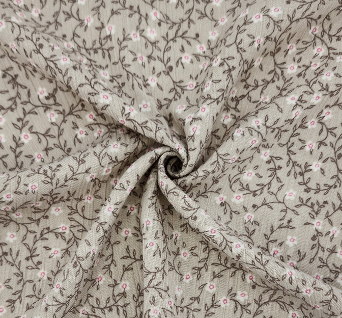 Rayon Crinkle 1D1645 Rayon Fabric - Cement, 50/52" Width