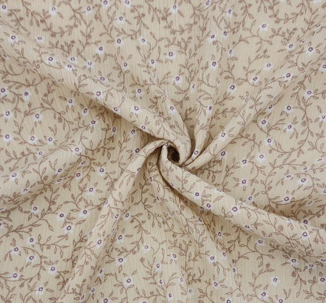 Rayon Crinkle 1D1645 100 Percent Rayon Fabric - Cream Bread, 50/52" Width
