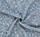 1 yarda de tela arrugada de rayón color azul primavera, ancho de 50/52 pulgadas