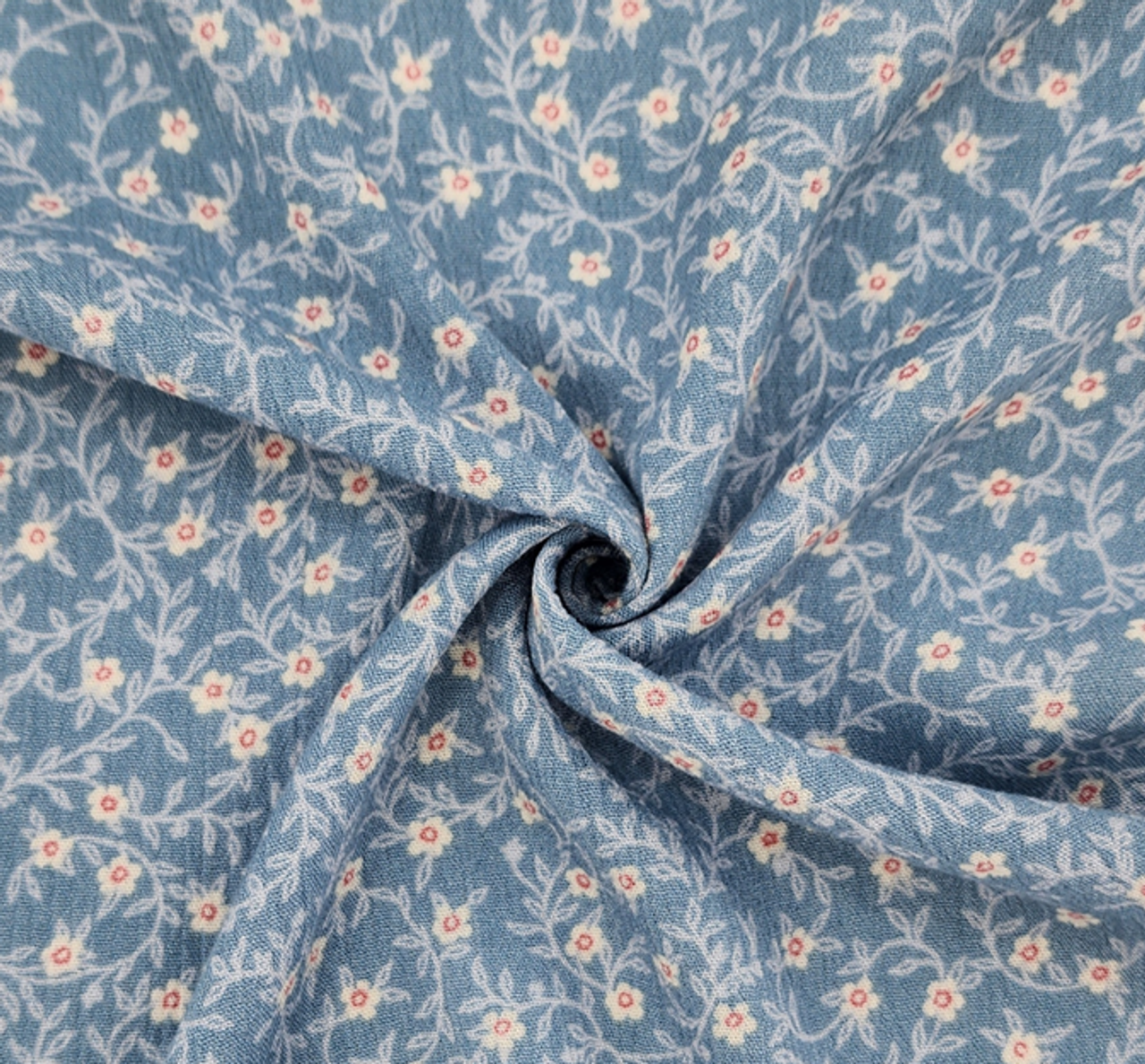 1 Yard Rayon Crinkle Fabric Spring Blue Color 50/52 Inch Wide Material