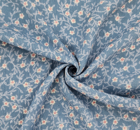 1D1645 Spring Blue Rayon Crinkle Fabric - Spring Blue, Textured, 50/52" Width
