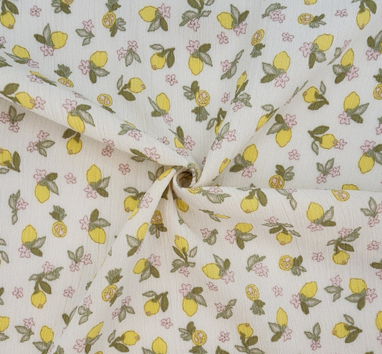 1 Yard Rayon Crinkle Fabric Lemon Rayon Lemon 50 to 52 Inches Wide