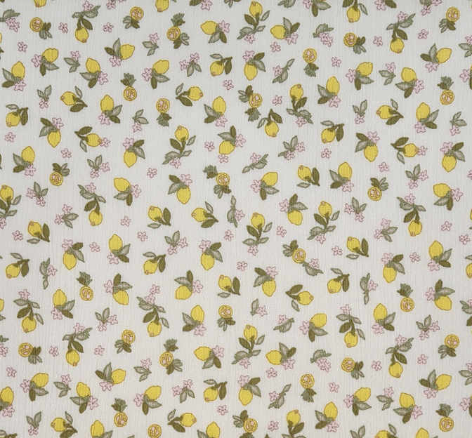 Rayon Crinkle 1D1650 Rayon Fabric - Lemon, Crinkle Texture, 50/52" Width