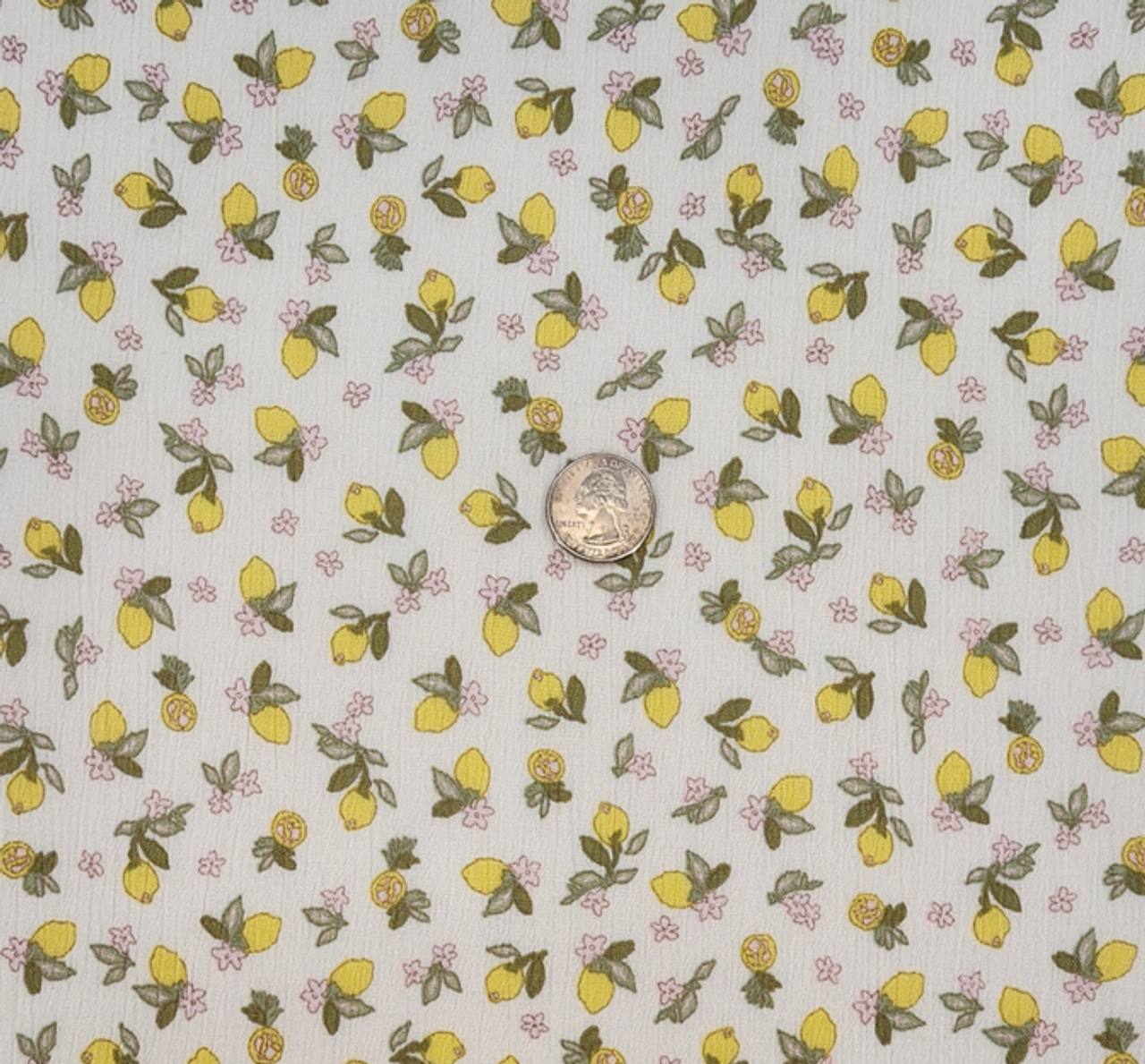 1 Yard Rayon Crinkle Fabric Lemon Rayon Lemon 50 to 52 Inches Wide