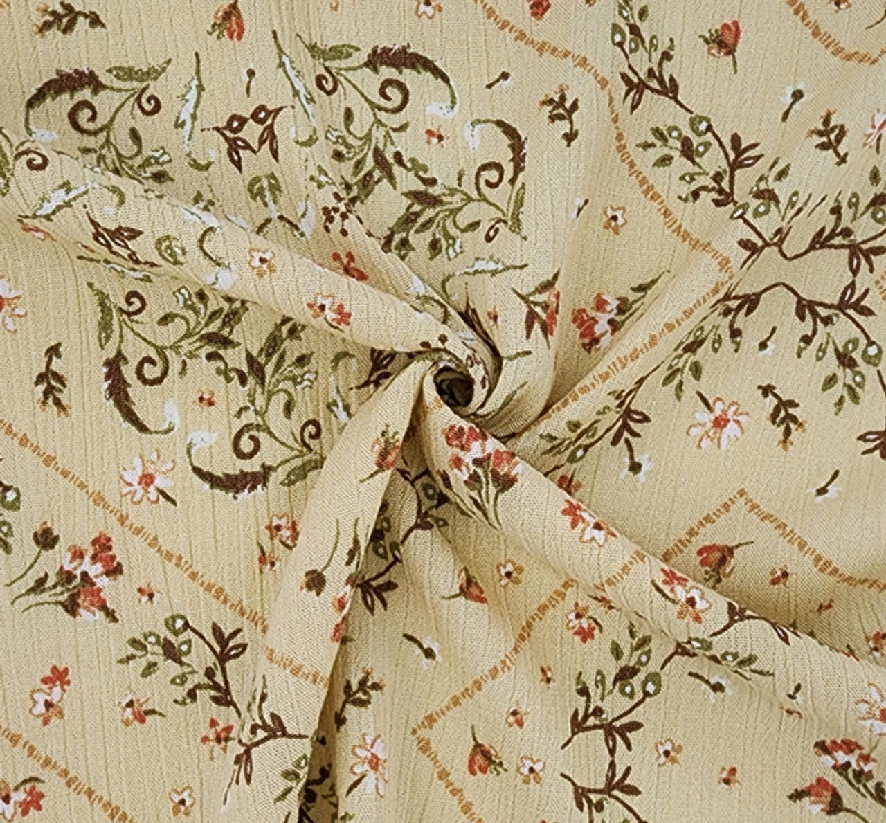 1 Yard Lightweight Rayon Crinkle Apparel Fabric for Dresses Skirts Blouses Crafts 50/52" Width