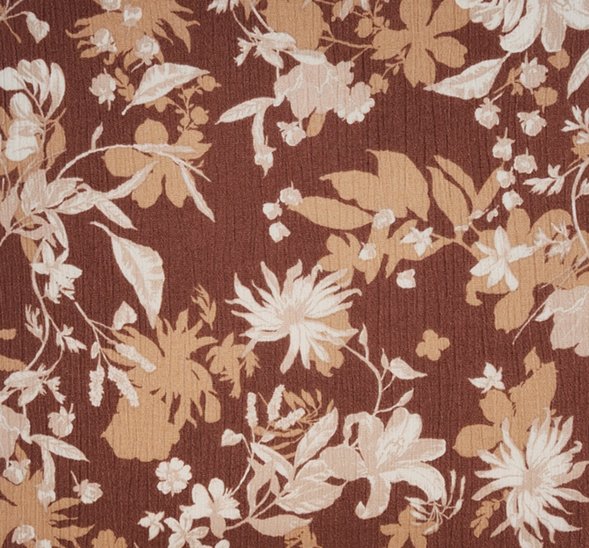 1 Yard Amber Brown Rayon Crinkle Fabric, 50/52" Wide, Lightweight Apparel Textile