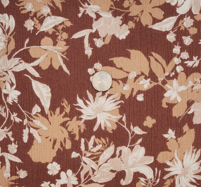 Rayon Crinkle 1D1657 100 Percent Rayon Fabric - Amber Brown, 50/52" Width