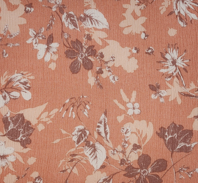 Rayon Crinkle 1D1657 100 Percent Rayon Fabric - Coral Pink, Crinkle Texture, 50/52" Width