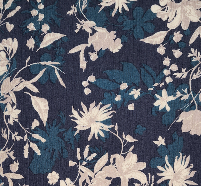 Rayon Crinkle 1D1657 100 Percent Rayon Fabric - Navy Blue, Crinkled Texture, 50/52" Width