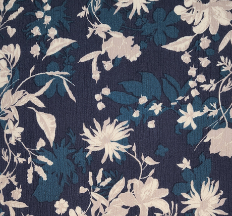 Rayon Crinkle 1D1657 100 Percent Rayon Fabric - Navy Blue, Crinkled Texture, 50/52" Width