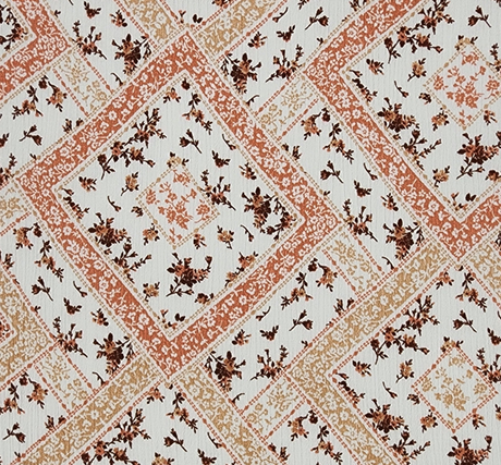 Rayon Crinkle 1D1659 100 Percent Rayon Fabric - Ivory/Coral, Crinkle Texture, 50/52" Width
