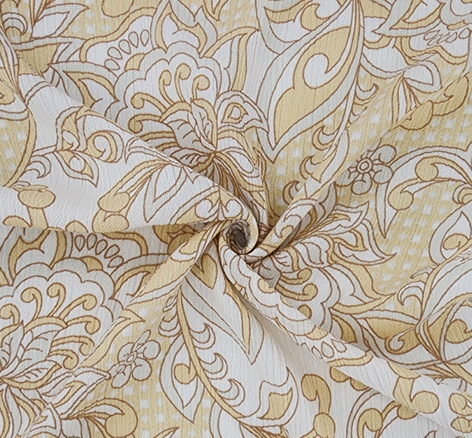 Rayon Crinkle 1D1675 Neutral Rayon Fabric - Neutral, 50/52" Width