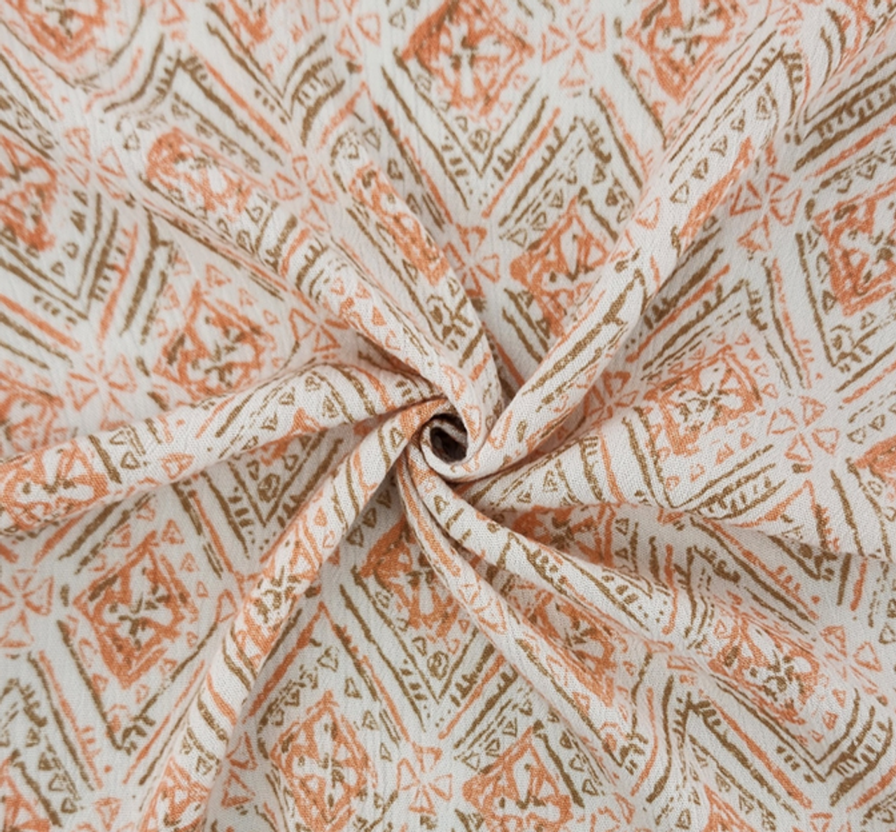১ গজ কমলা রেয়ন ক্রিঙ্কল পোশাকের কাপড়, ৫০/৫২” চওড়া, হালকা ও নরম – ১০০% রেয়ন