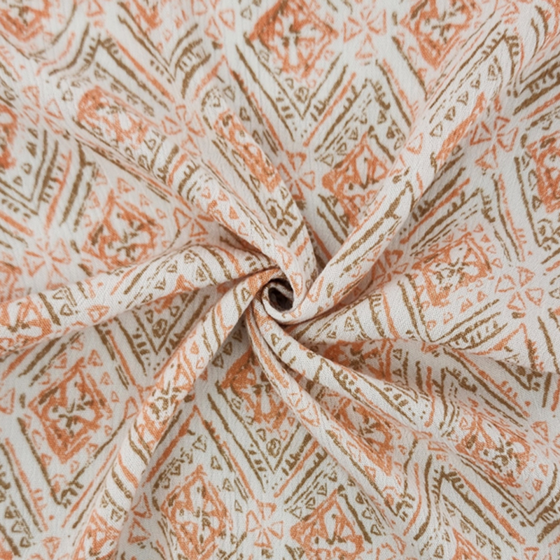 1 Yard Orange Rayon Crinkle Fabric Soft Flowing Textured Apparel Material for Dresses 50/52 Inch Width