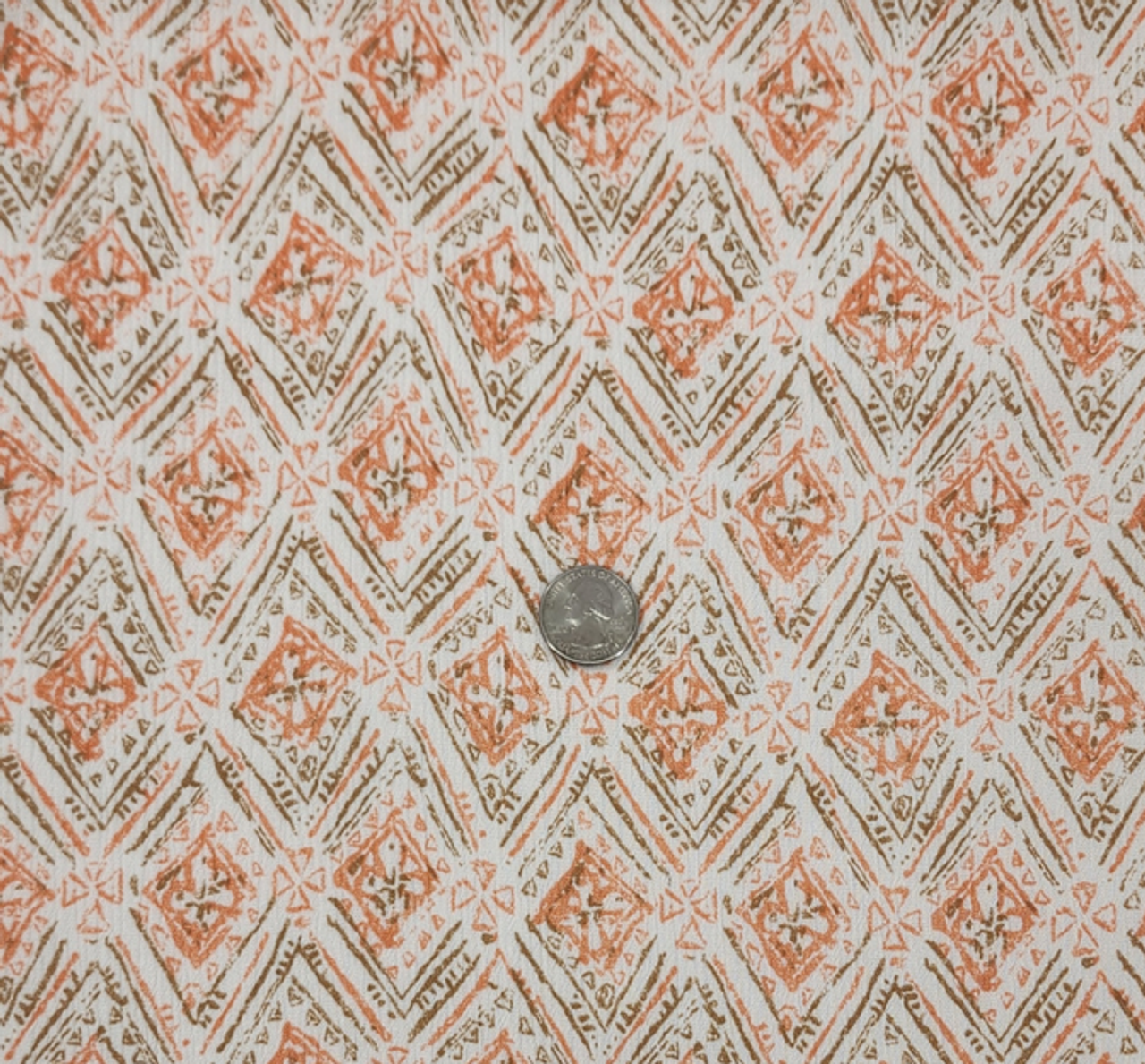 1 Yard Orange Rayon Crinkle Fabric Soft Flowing Textured Apparel Material for Dresses 50/52 Inch Width