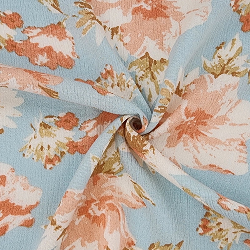 1 Yard Aqua Rayon Crinkle Fabric Lightweight Drapey Apparel Material 50/52 Inch Width