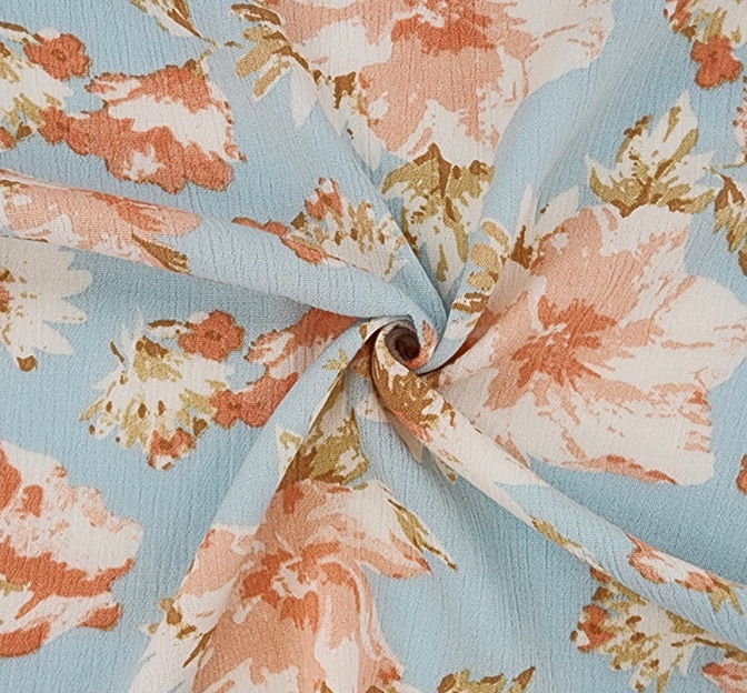 Rayon Crinkle 1D1809 Rayon Fabric - Aqua Textured, 50/52" Width