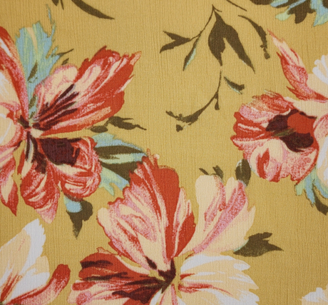 Golden Yellow Rayon Crinkle Fabric 1 Yard Lightweight Textured Apparel Material