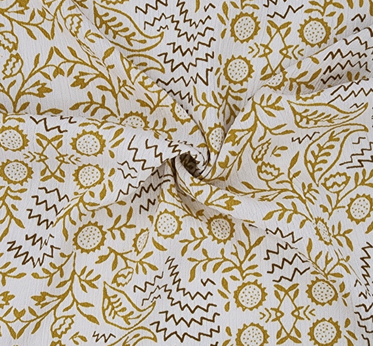 Neutral Rayon Crinkle 1 Yard Fabric 50/52" Lightweight Textured Material for Apparel