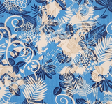 1 Yard Blue Rayon Crinkle Breathable Apparel Material Fabric Width 50/52"