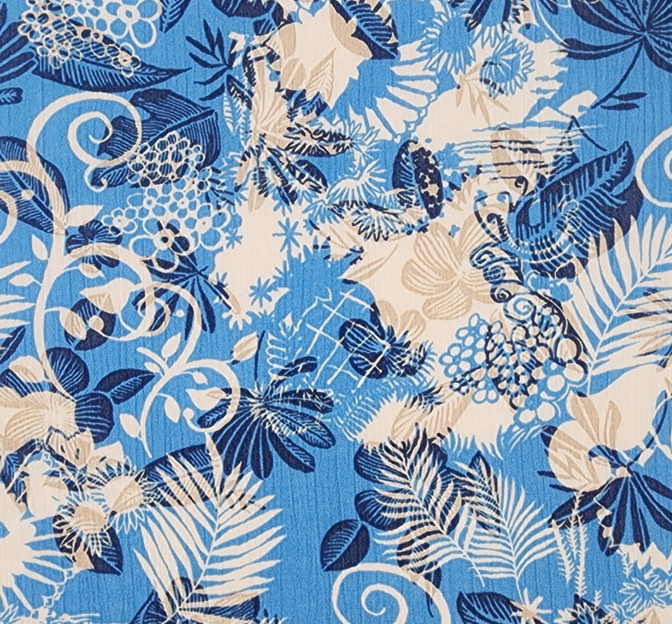 Rayon Crinkle 1D1822 Blue Rayon Fabric - Blue Textured, 50/52" Width