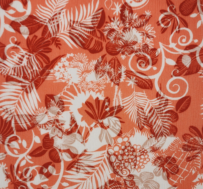 Rayon Crinkle 1D1822 Orange Rayon Fabric - Orange Crinkle Texture, 50/52" Width