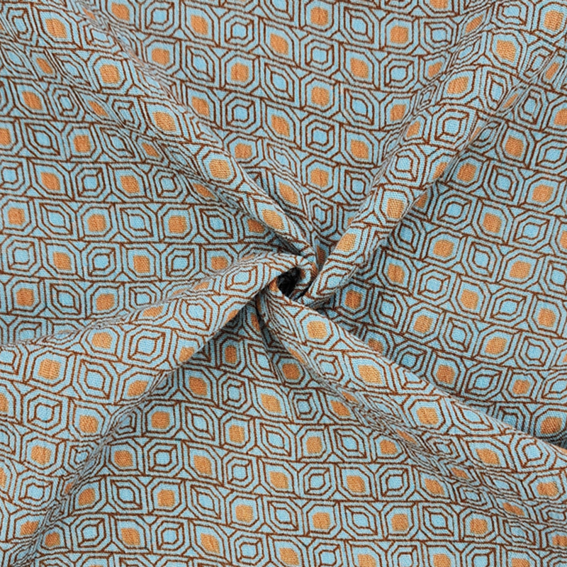 1 Yard Turquoise Rayon Crinkle Fabric Soft Lightweight 50/52" Textured Apparel Fabric