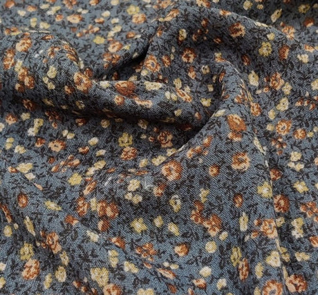 Rayon Crinkle 1A535 100 Percent Rayon Fabric - Asphalt Gray, Crinkle Texture, 52/53" Width (1 Yard)