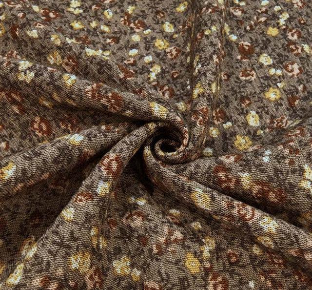 Rayon Crinkle 1A535 Rayon Fabric - Mocha, Crinkle Texture, 50/52" Width (1 Yard)