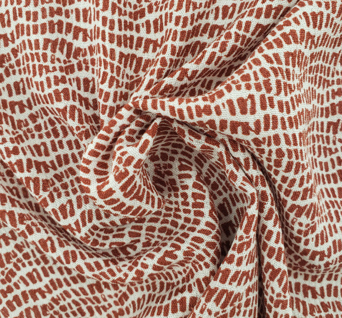 Rayon Crinkle 1D1164 Brick Rayon Fabric - Brick, 50/52" Width (1 Yard)