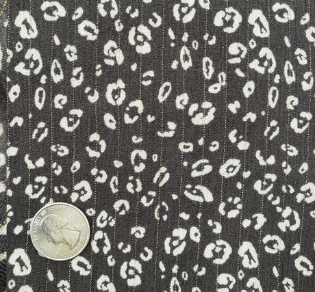 Rayon Crinkle 1D1157 Rayon Fabric - Charcoal Beige With Lurex, Crinkle Texture, 50/52" Width