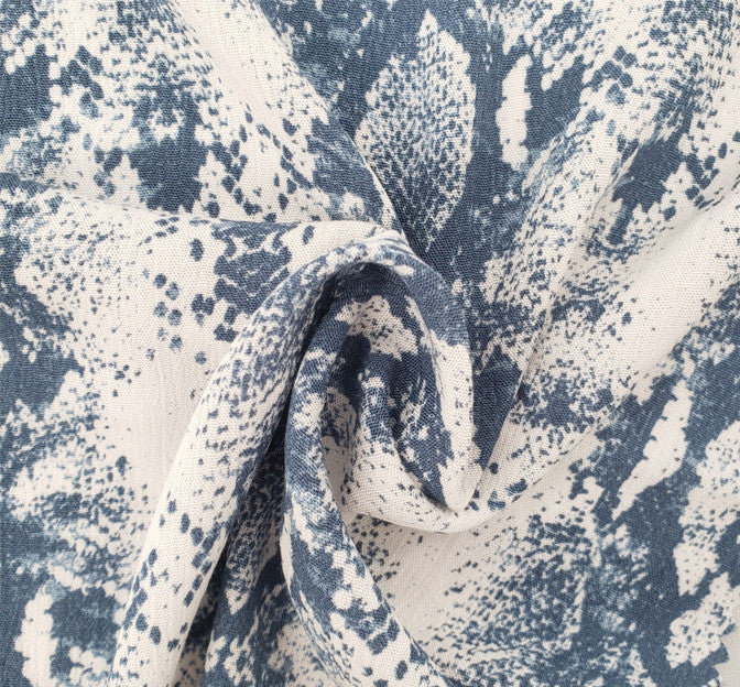 Rayon Crinkle 1D1177 Rayon Fabric - Denim Blue Crinkle Texture, 50/52" Width