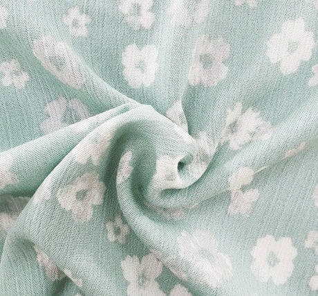 Rayon Crinkle 1D1180 100 Percent Rayon Fabric - Sage, Crinkle Texture, 50/52" Width (1 Yard)