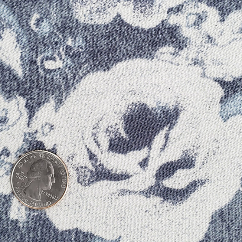 1 Yard 100 Percent Rayon Crinkle Woven Fabric Navy Color 50/52 Inch Wide