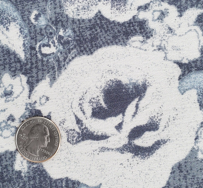 1D1254 Navy Rayon Crinkle Fabric - Navy Textured Crinkle, 50/52" Width (1 Yard)