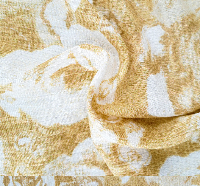 Rayon Crinkle 1D1254 100 Percent Rayon Fabric - Pale Yellow, Crinkle Texture, 50/52" Width