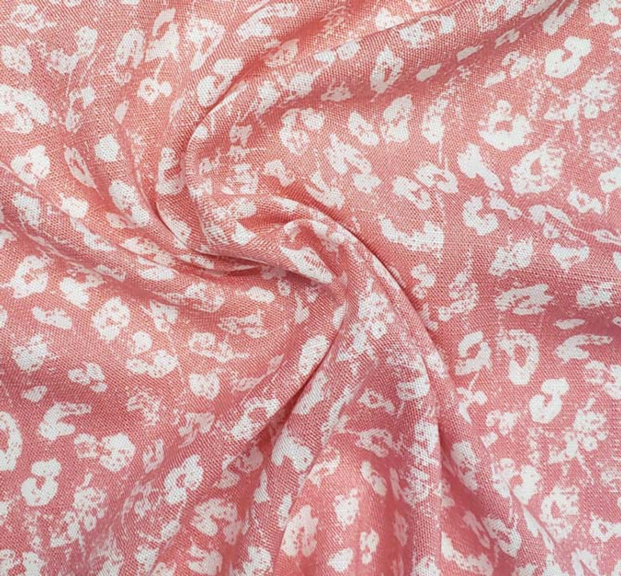 Coral Pink Rayon Slub Fabric 55/56" Wide Soft & Breathable Summer Apparel 1 Yard Fabric